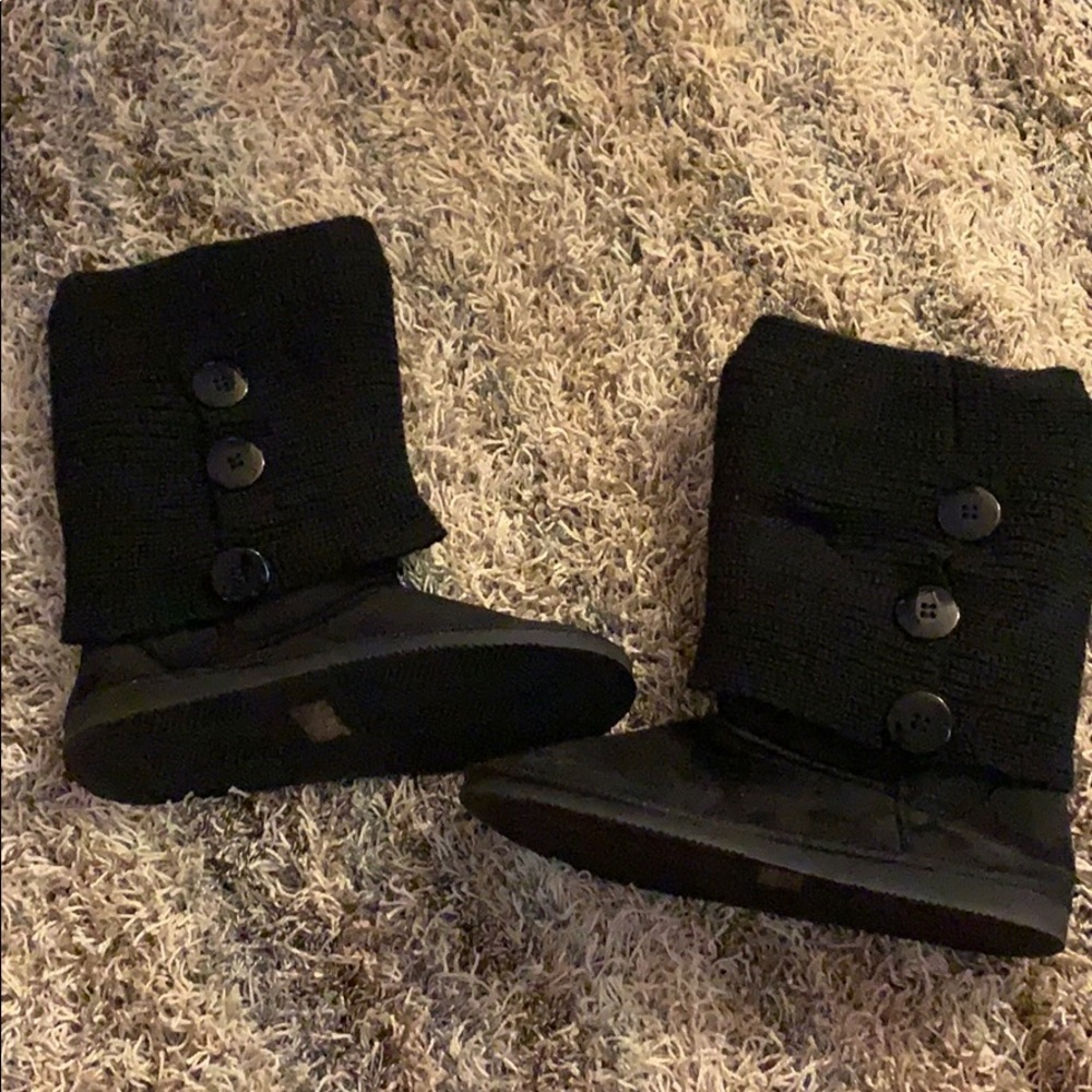 Faux suede knit boots